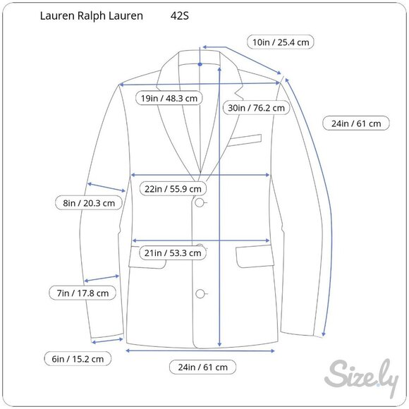 Lauren Ralph Lauren Mens Wool Blazer Brown Herringbone 2 Button Academia Sz 42S - Picture 5 of 9